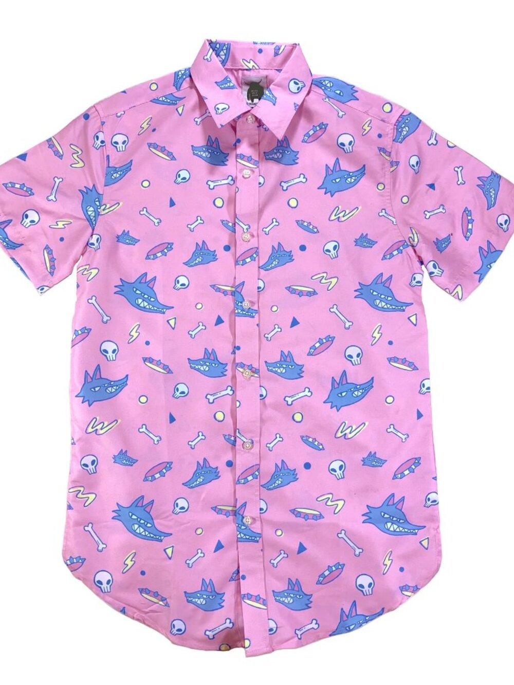 KINWAMONSTER Pink Toss Me A Bone Men's Button-up